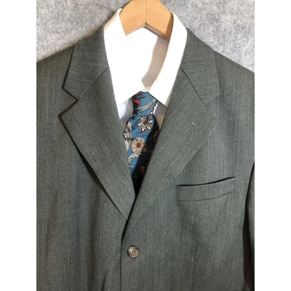 Lauren Ralph Lauren Blazer Mens 44R Gray 100% Wool Sport Coat Jacket Classic